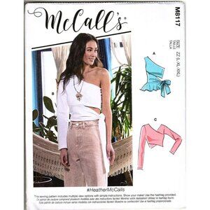 McCall's M8117 Misses L to XXL Crossover Tops Uncut Sewing Pattern New